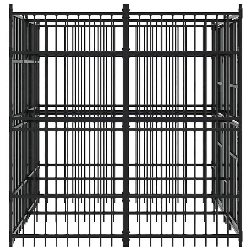 Outdoor Dog Exercise Pen Steel Enclosure for Training Play Area 3.69 Square Meters Black