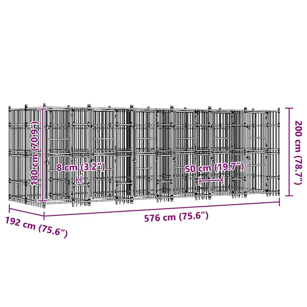 Dog Kennel Outdoor Run Exercise Pen Large 11.06 m²