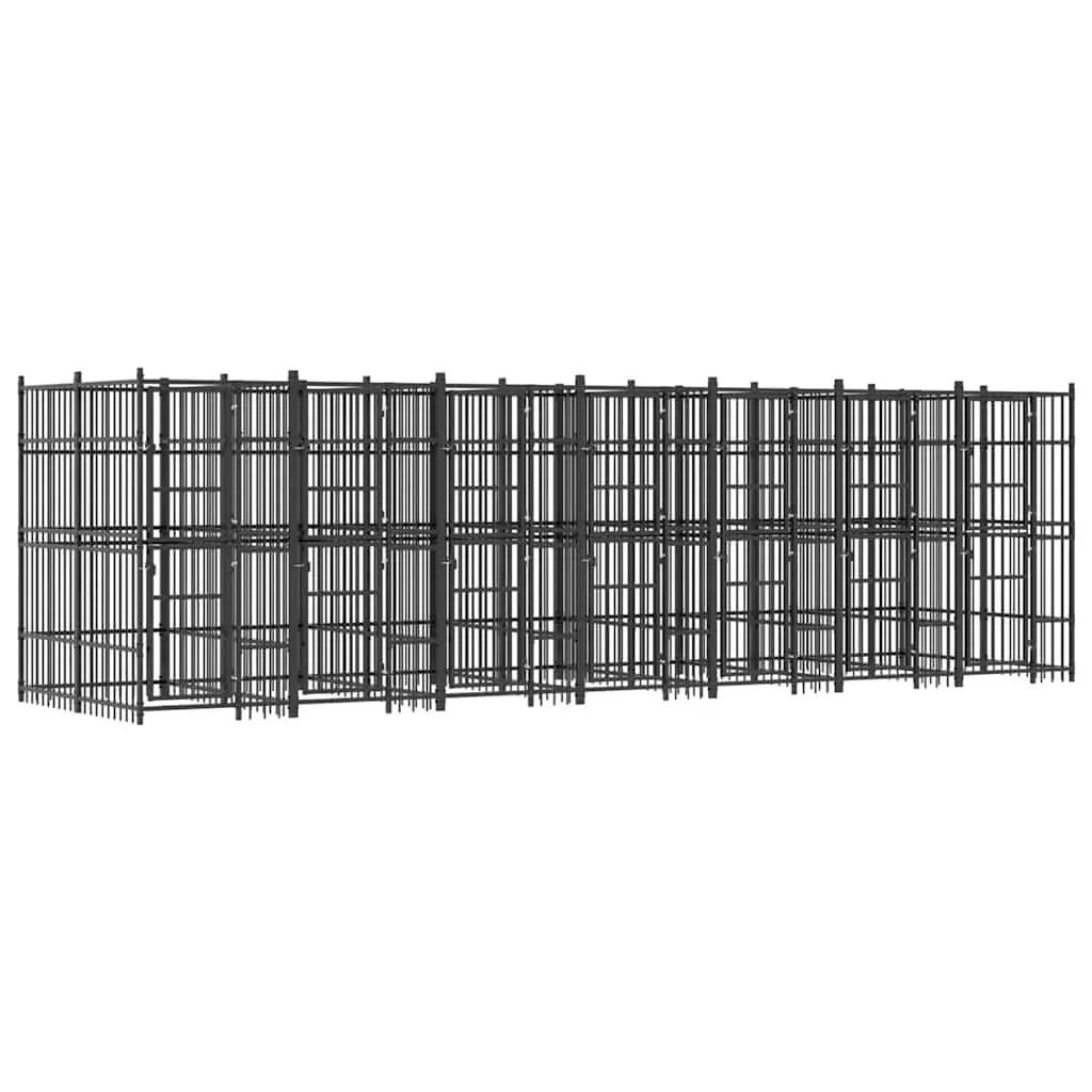 Dog Kennel Outdoor Steel Cage 12.9 m² Exercise Pen Run