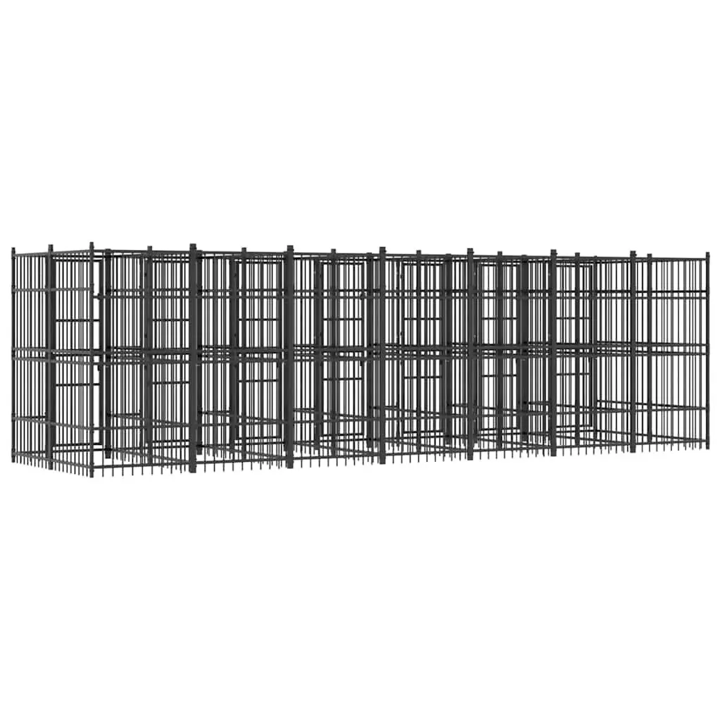 Dog Kennel Outdoor Steel Cage 12.9 m² Exercise Pen Run