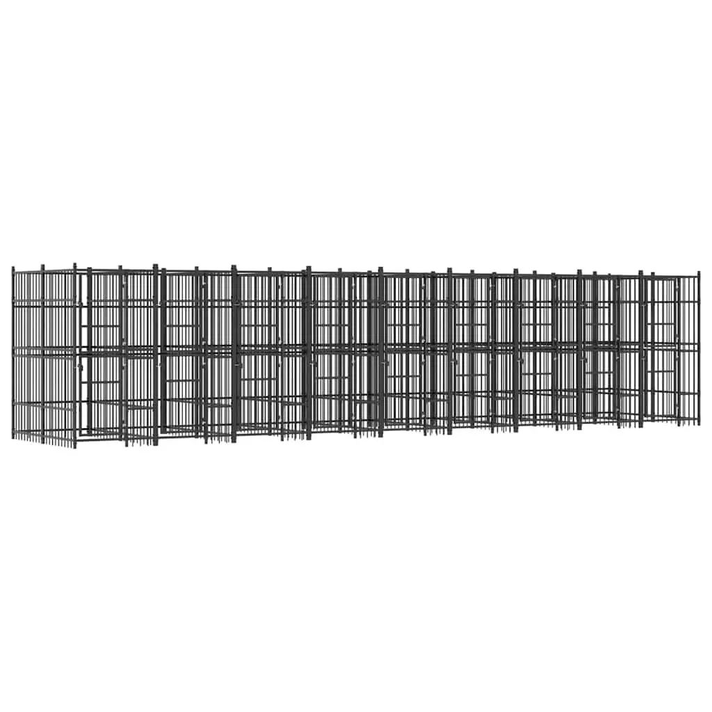 Large Black Steel Dog Kennel