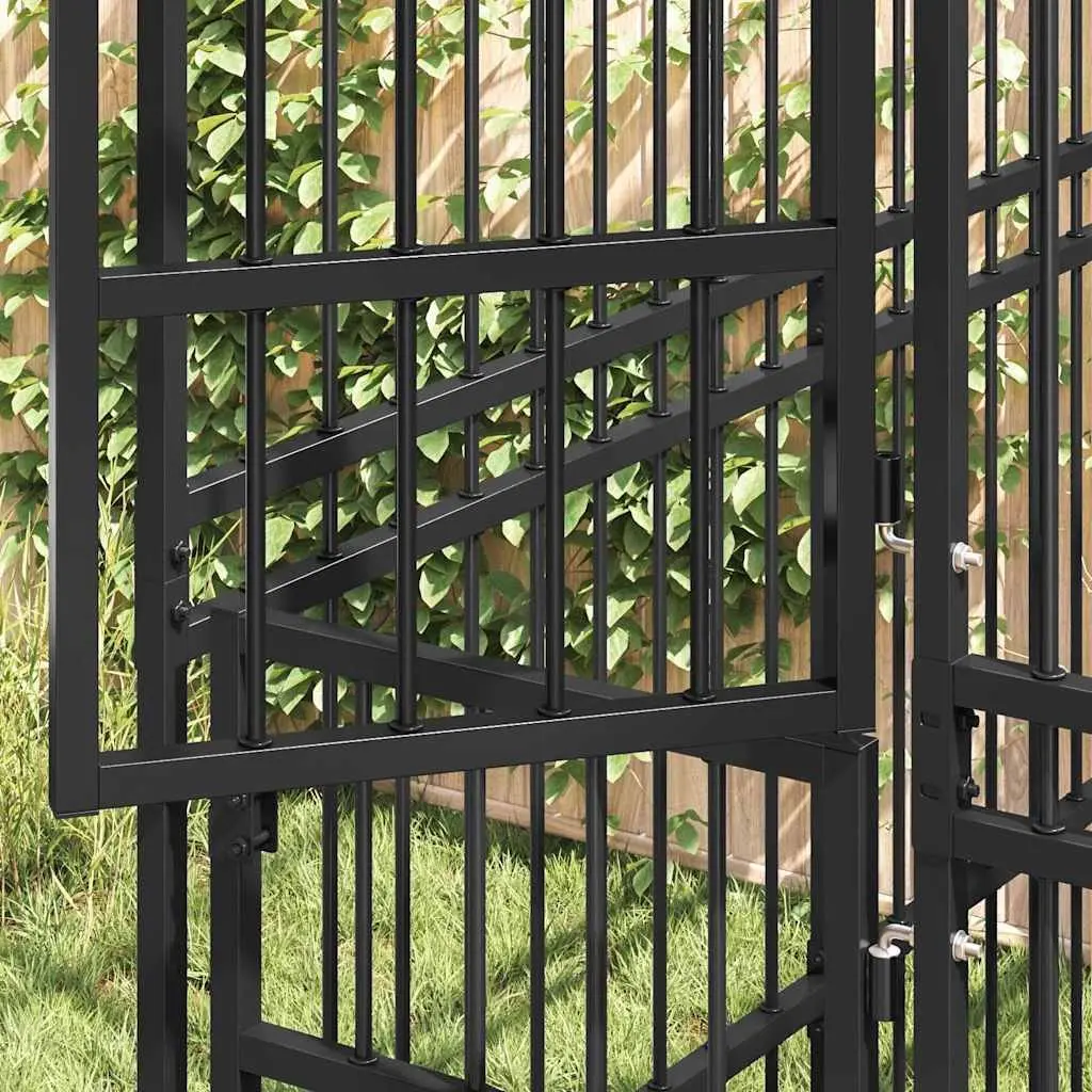 Large Black Steel Dog Kennel