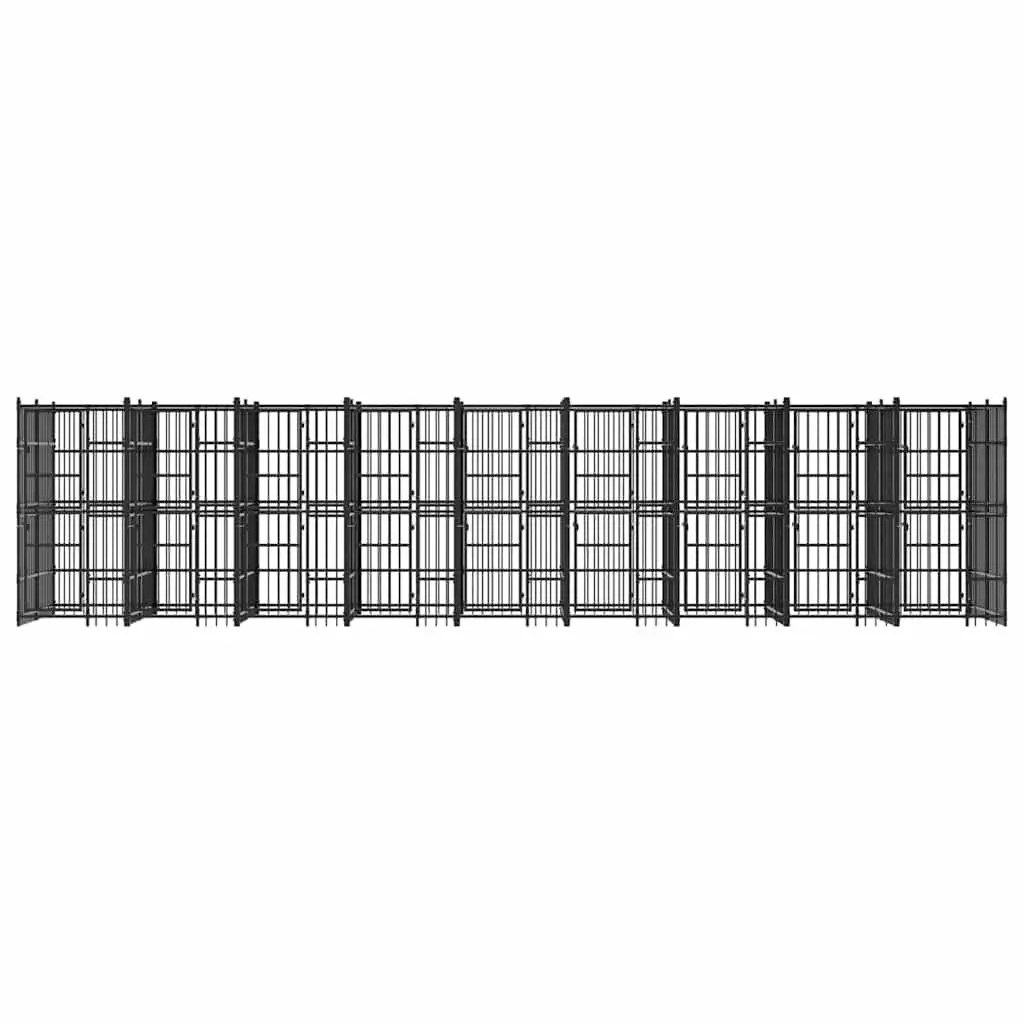 Large Black Steel Dog Kennel