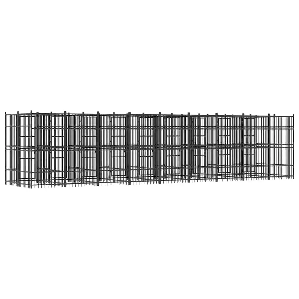 Large Black Steel Dog Kennel