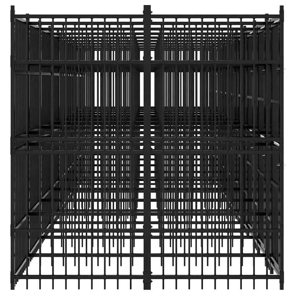 Large Black Steel Dog Kennel