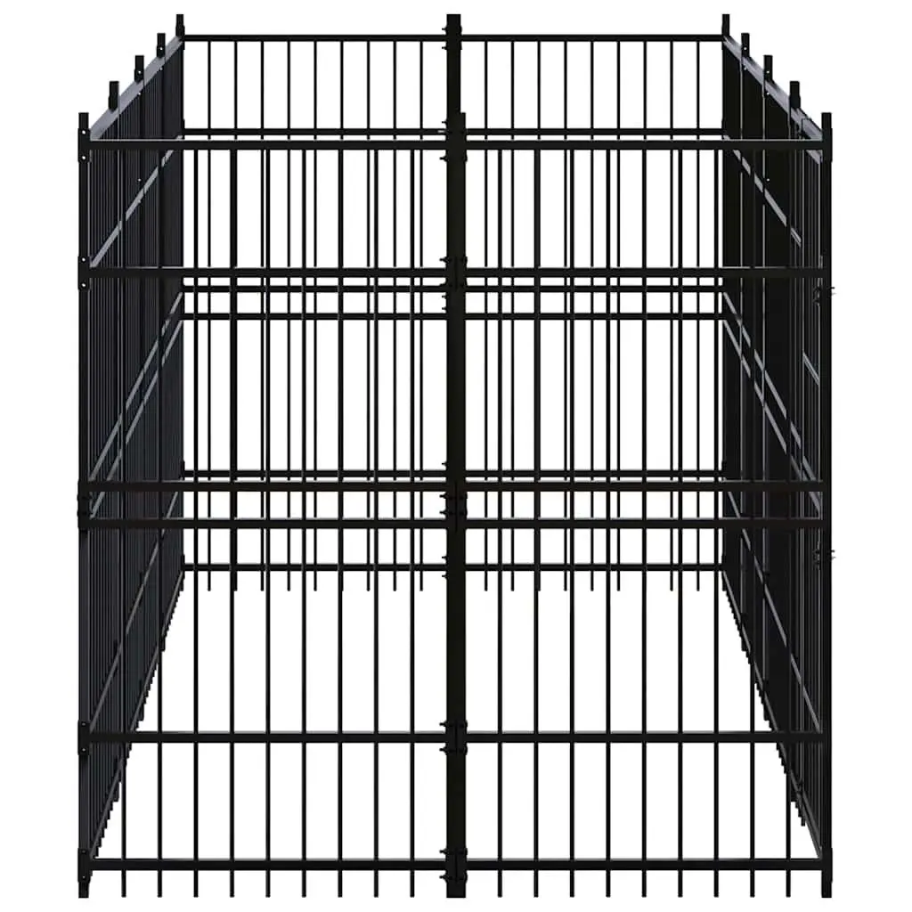 Outdoor Steel Dog Exercise Pen Black Lockable Door 7.37m²