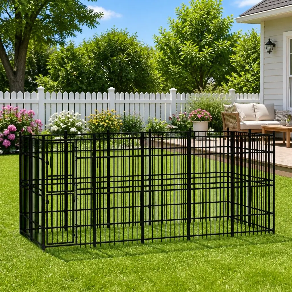 Dog Kennel Outdoor Large Steel Run Enclosure Exercise Pen
