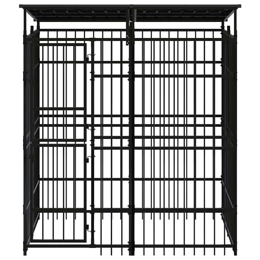 Dog Kennel Outdoor Run Enclosure Steel Roof Exercise Pen 3.69 m²