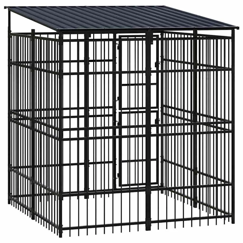 Dog Kennel Outdoor Run Enclosure Steel Roof Exercise Pen 3.69 m²