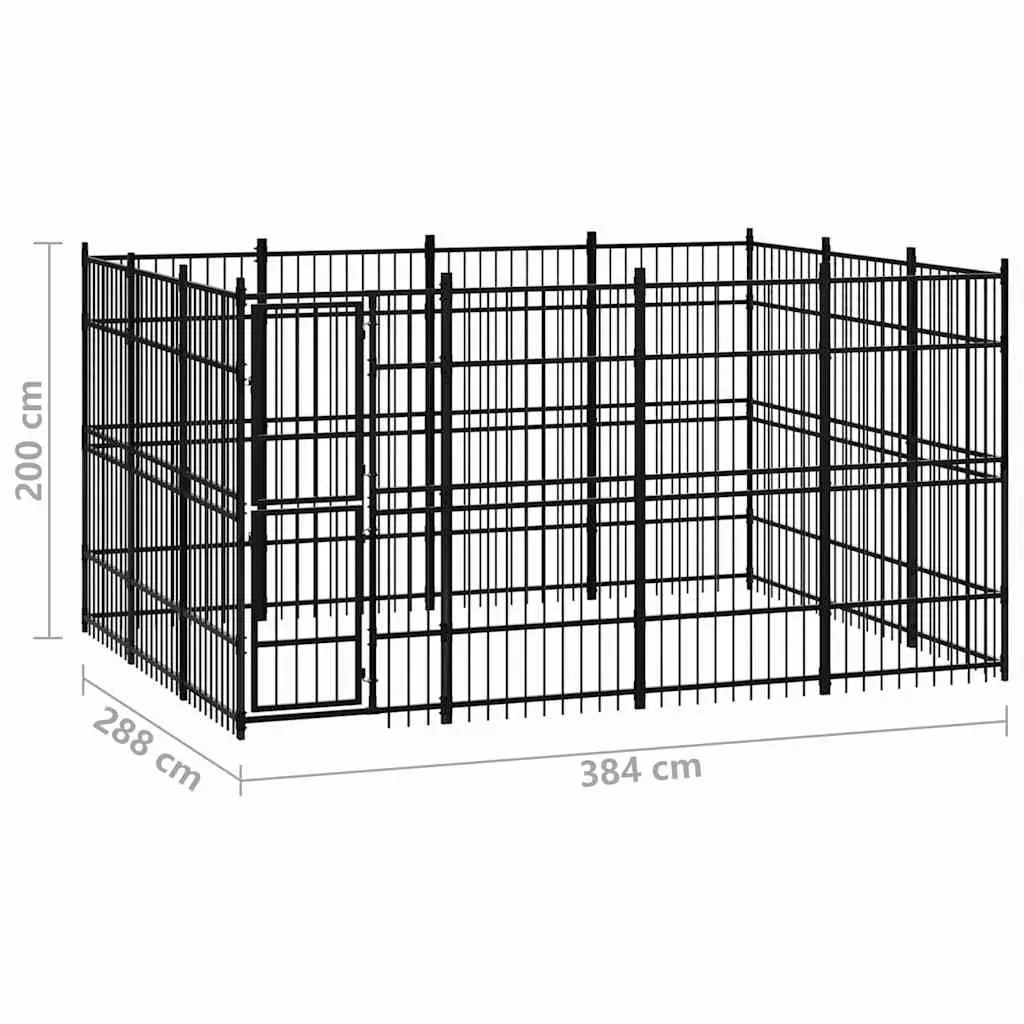 Dog Kennel Outdoor Exercise Enclosure Play Pen Large Space Black