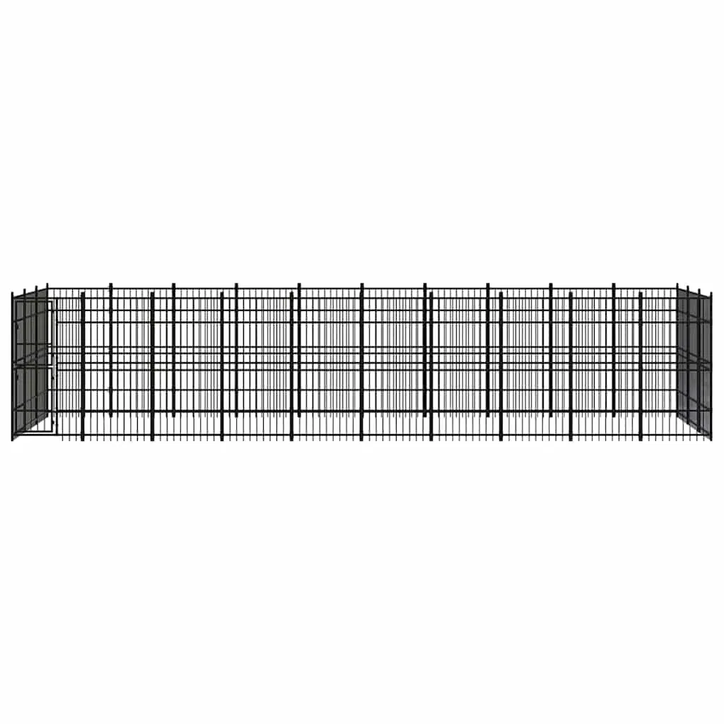 Dog Kennel Outdoor Steel Exercise Enclosure Large Play Run Pen Black 27.65m²