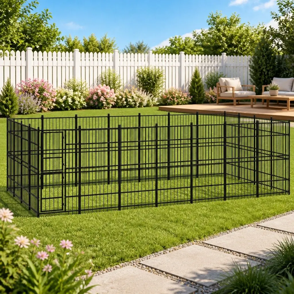 Dog Kennel Outdoor Exercise Pen Large Steel Play Enclosure