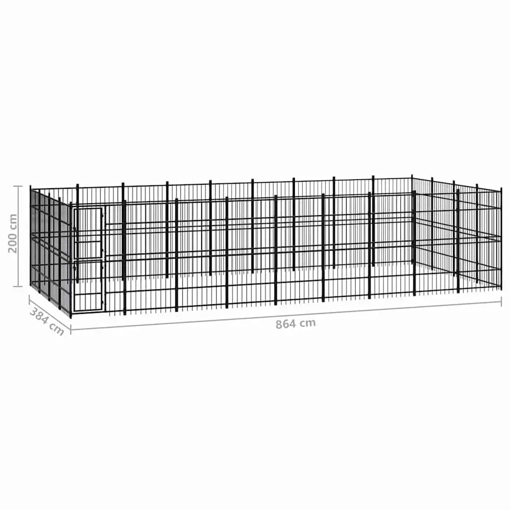 Outdoor Dog Kennel with Latch Door