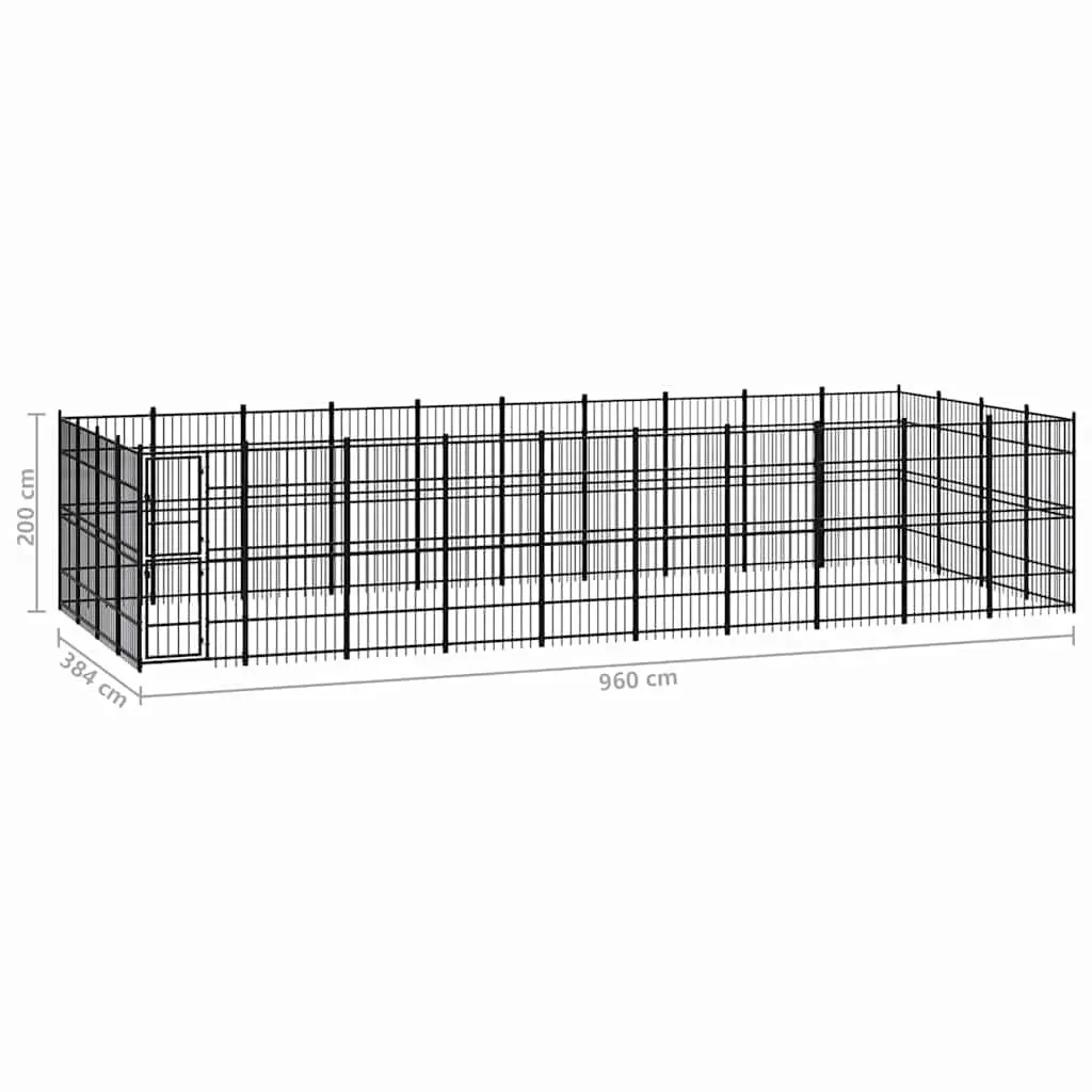 Outdoor Dog Kennel Exercise Enclosure Large Steel Ventilated