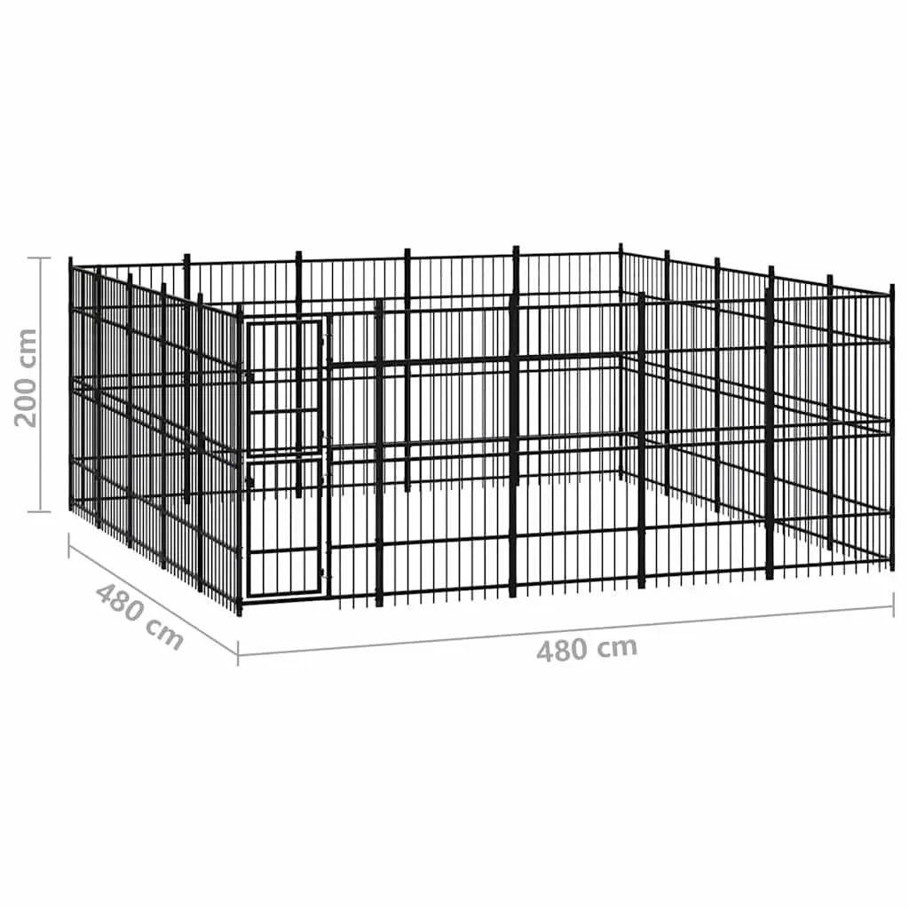 Dog Kennel Outdoor Run Enclosure Large Play Area 23.04 m²
