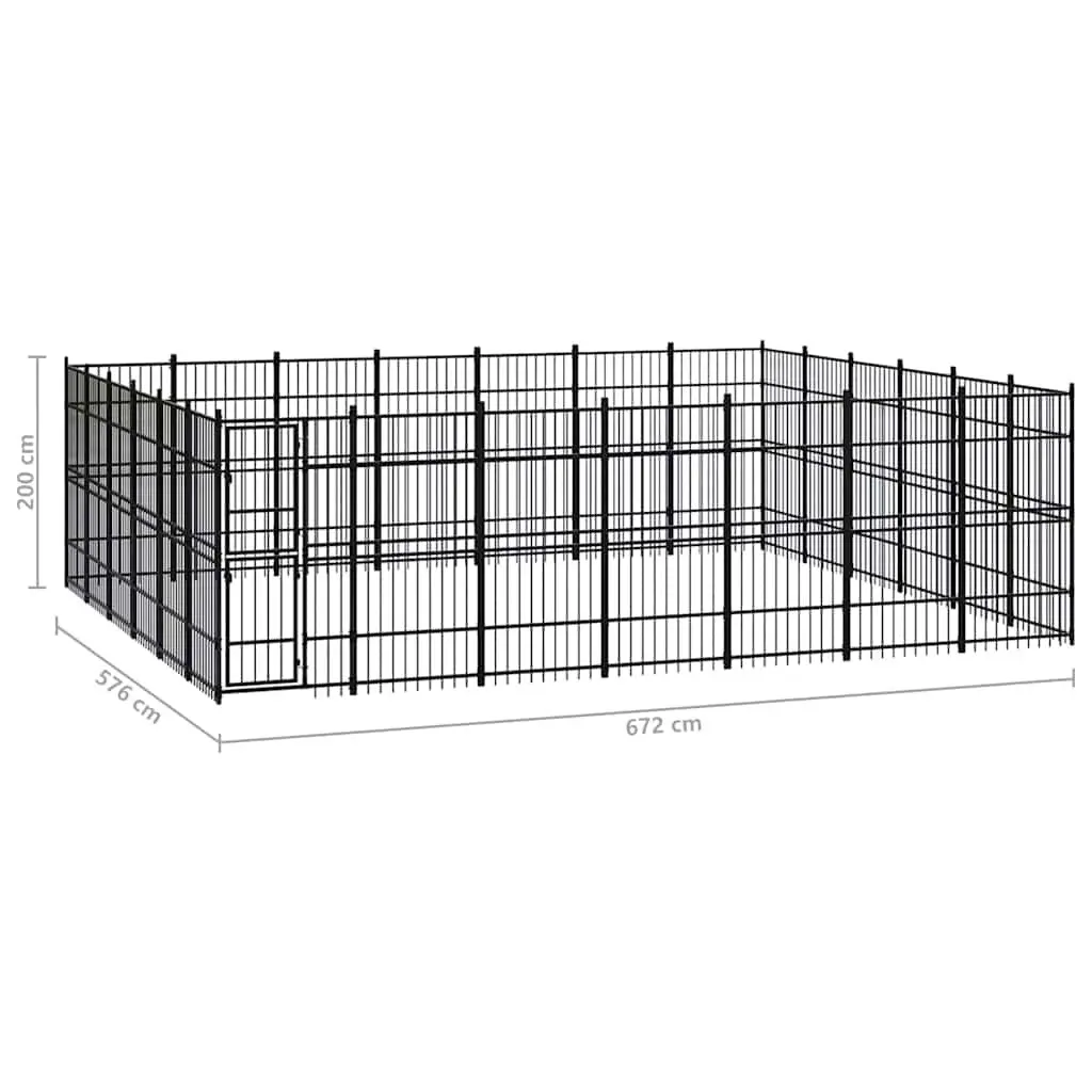 Dog Kennel Outdoor Steel Pet Enclosure 38.71m²