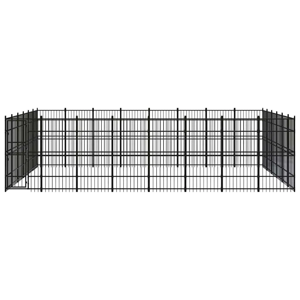 Large Black Steel Dog Kennel