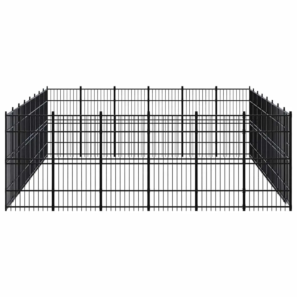 Large Black Steel Dog Kennel