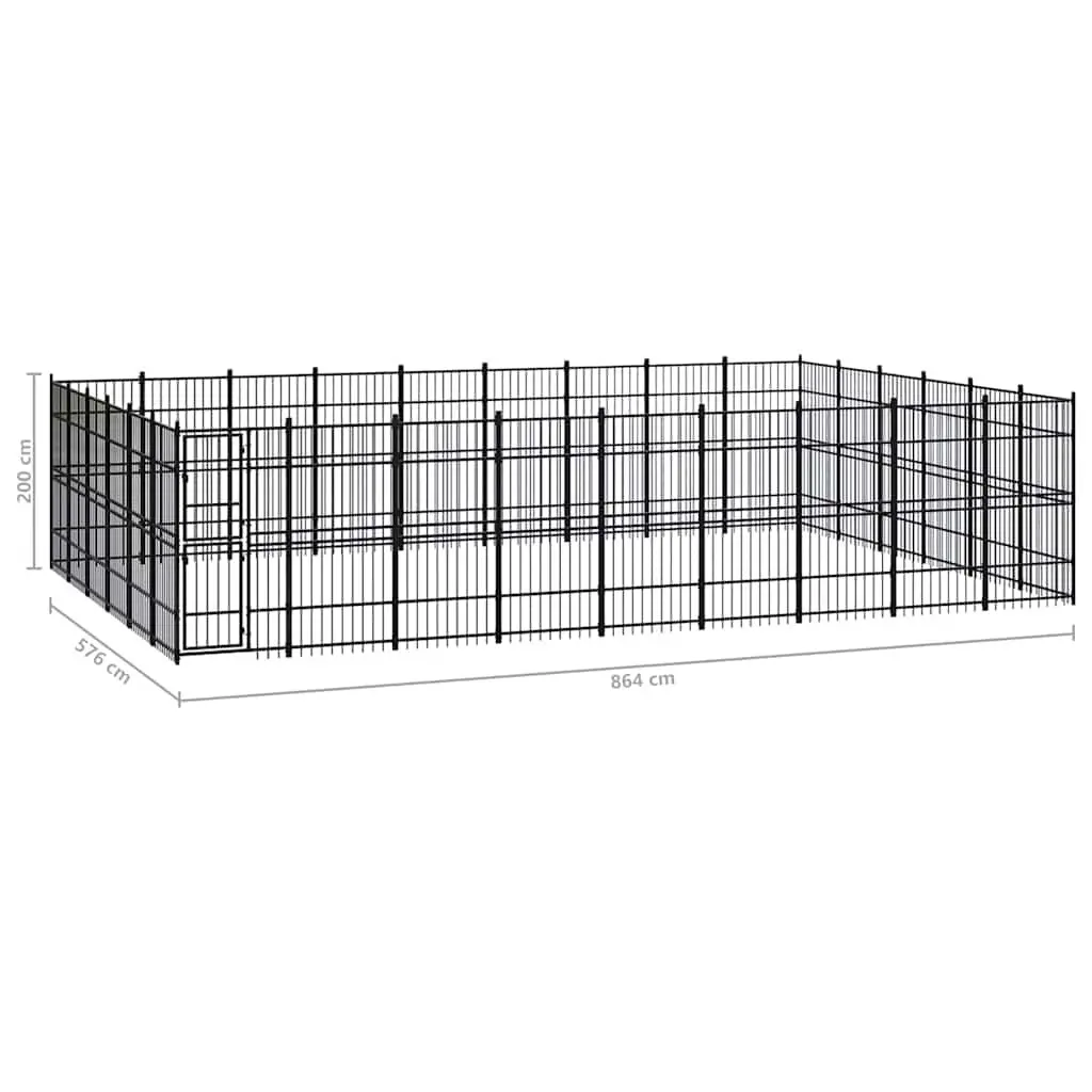 Dog Kennel Outdoor Exercise Enclosure Steel Run Play Area 49.77 m²