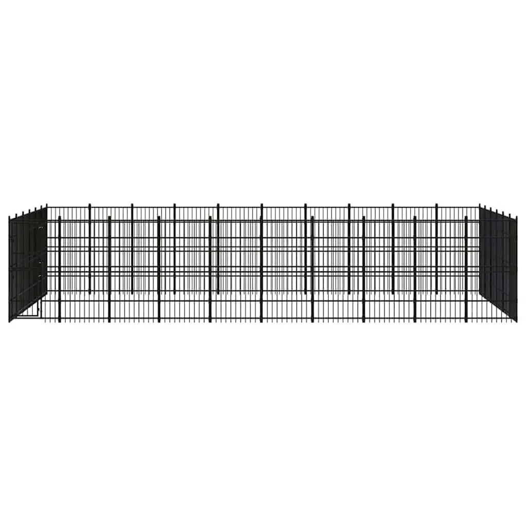 Outdoor Steel Dog Kennel with Latch