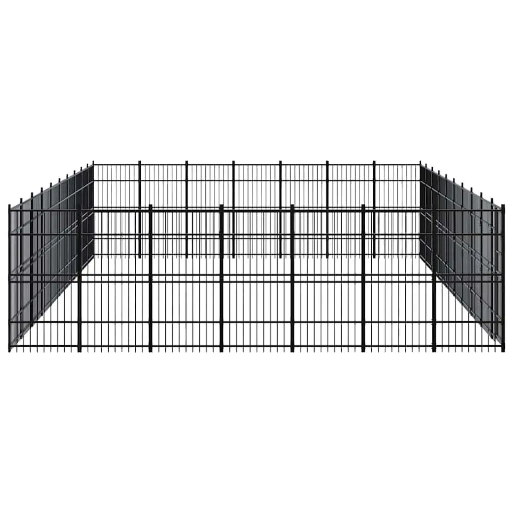 Dog Kennel Outdoor Exercise Run Enclosure Large Size Black