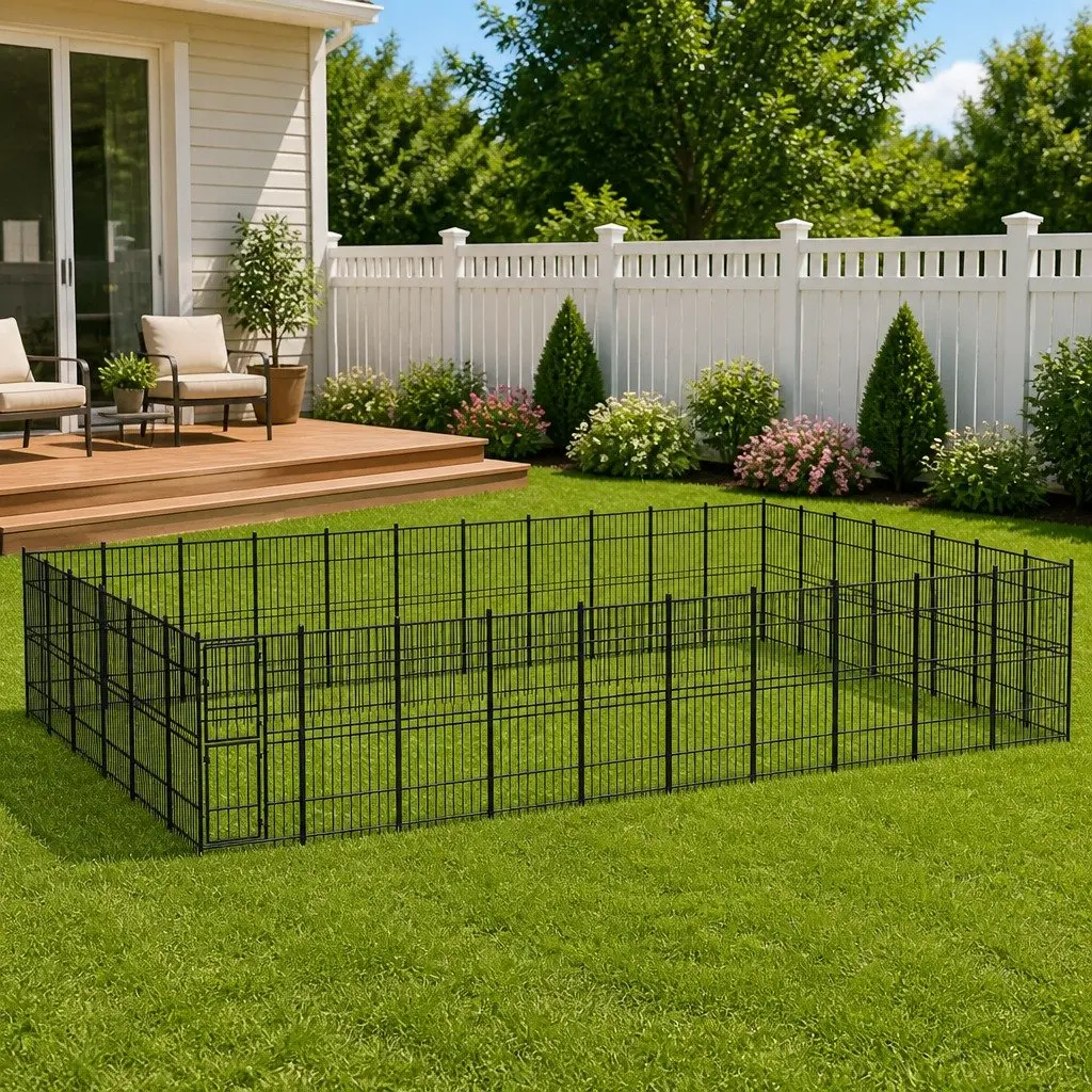 Dog Kennel Outdoor Steel Exercise Run Enclosure Playpen Safe Area