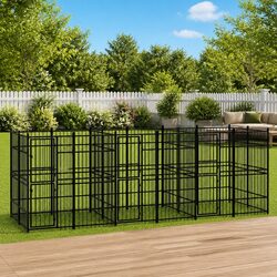 Specifications of a Black Steel Dog Kennel Enclosure