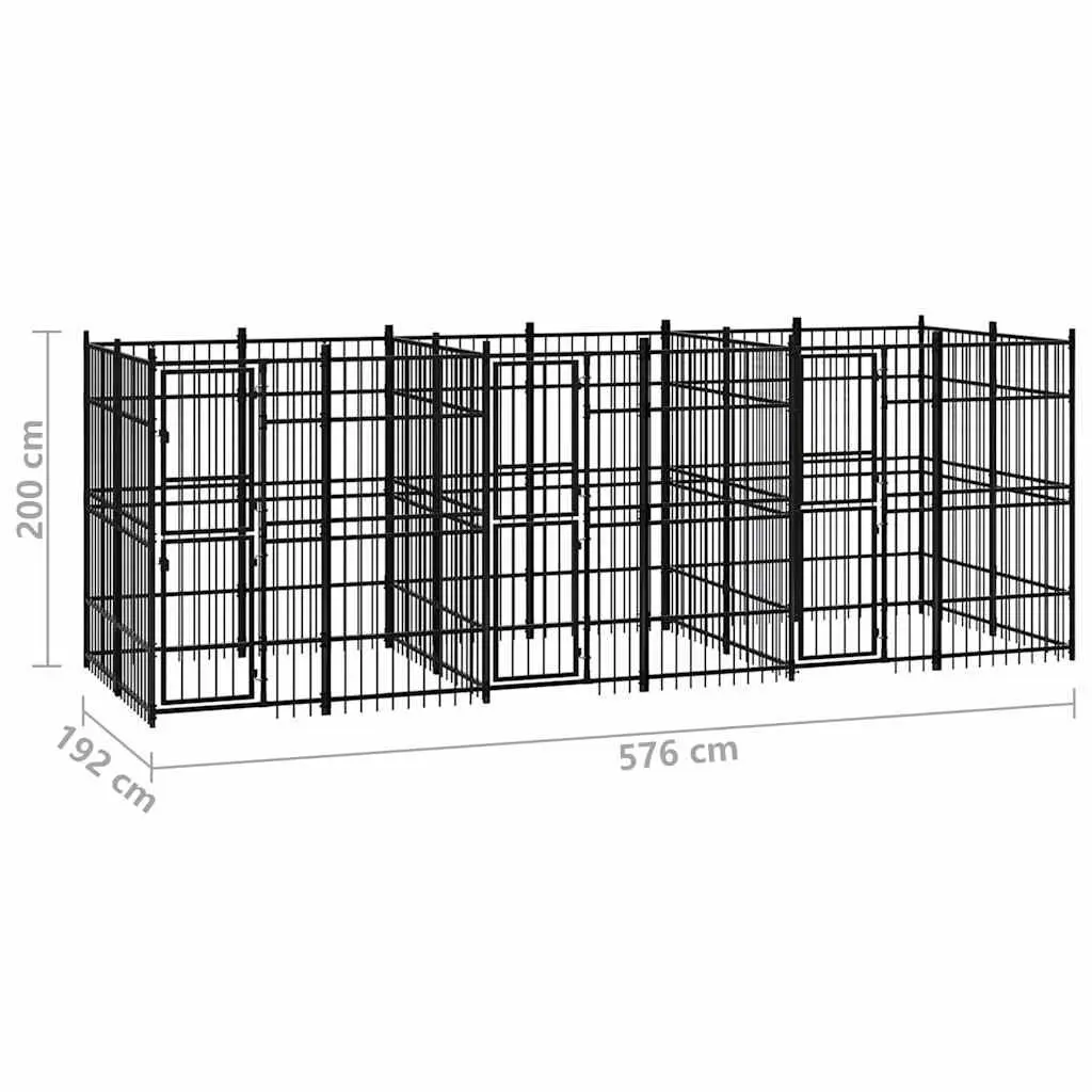 Outdoor Dog Exercise Pen Steel Enclosure for Safety and Play Black