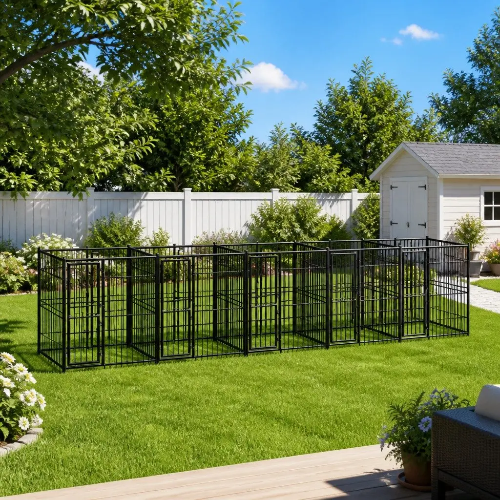 Dog Kennel Outdoor Run Large Exercise Pen Enclosure 18.43 m²