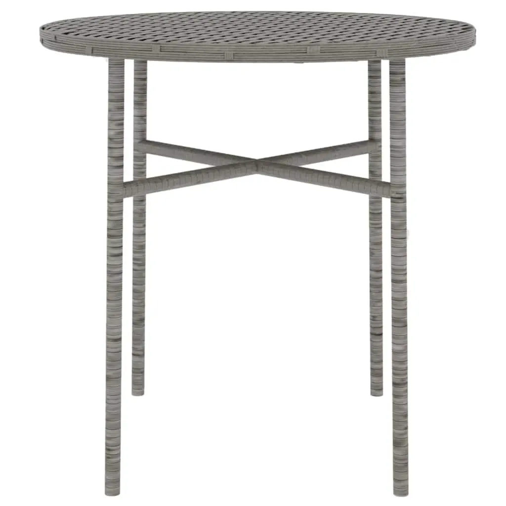 3 Piece Garden Dining Set Outdoor Patio Furniture PE Rattan Grey Chairs Table