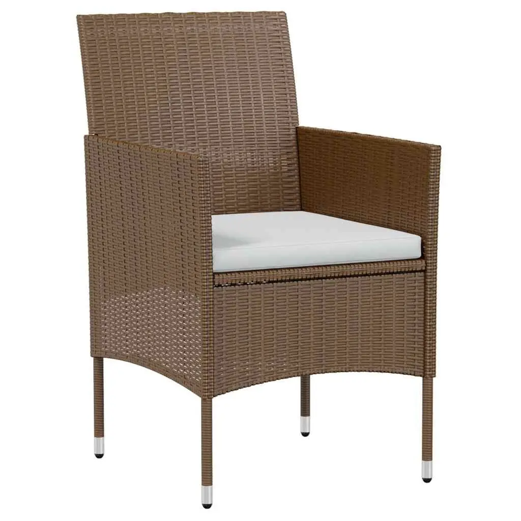 3 Piece Outdoor Dining Set Patio Garden Furniture Brown Table Chairs