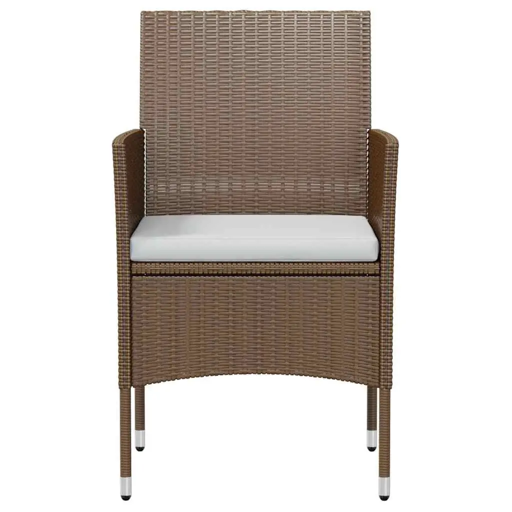 3 Piece Outdoor Dining Set Patio Garden Furniture Brown Table Chairs