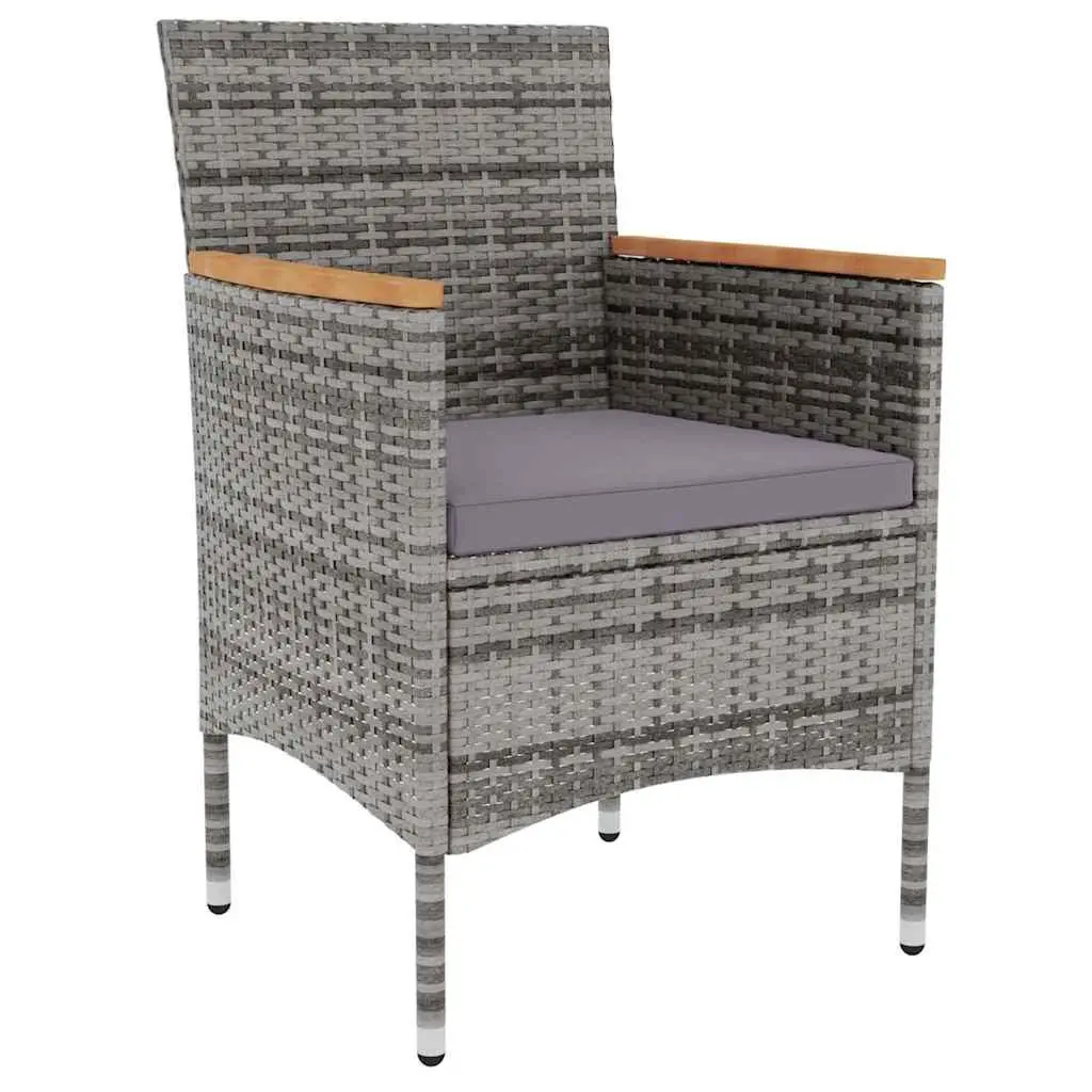3 Piece Outdoor Dining Set Garden Patio Furniture Grey