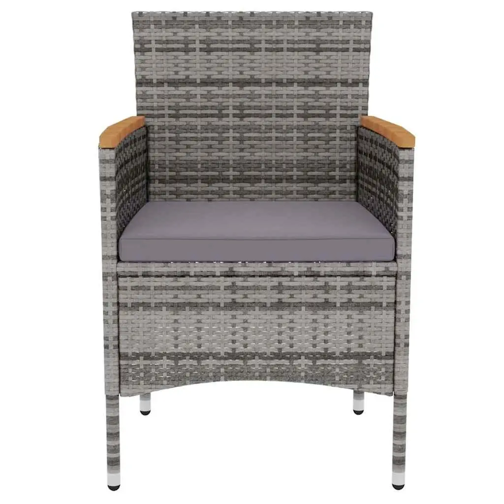 3 Piece Outdoor Dining Set Garden Patio Furniture Grey