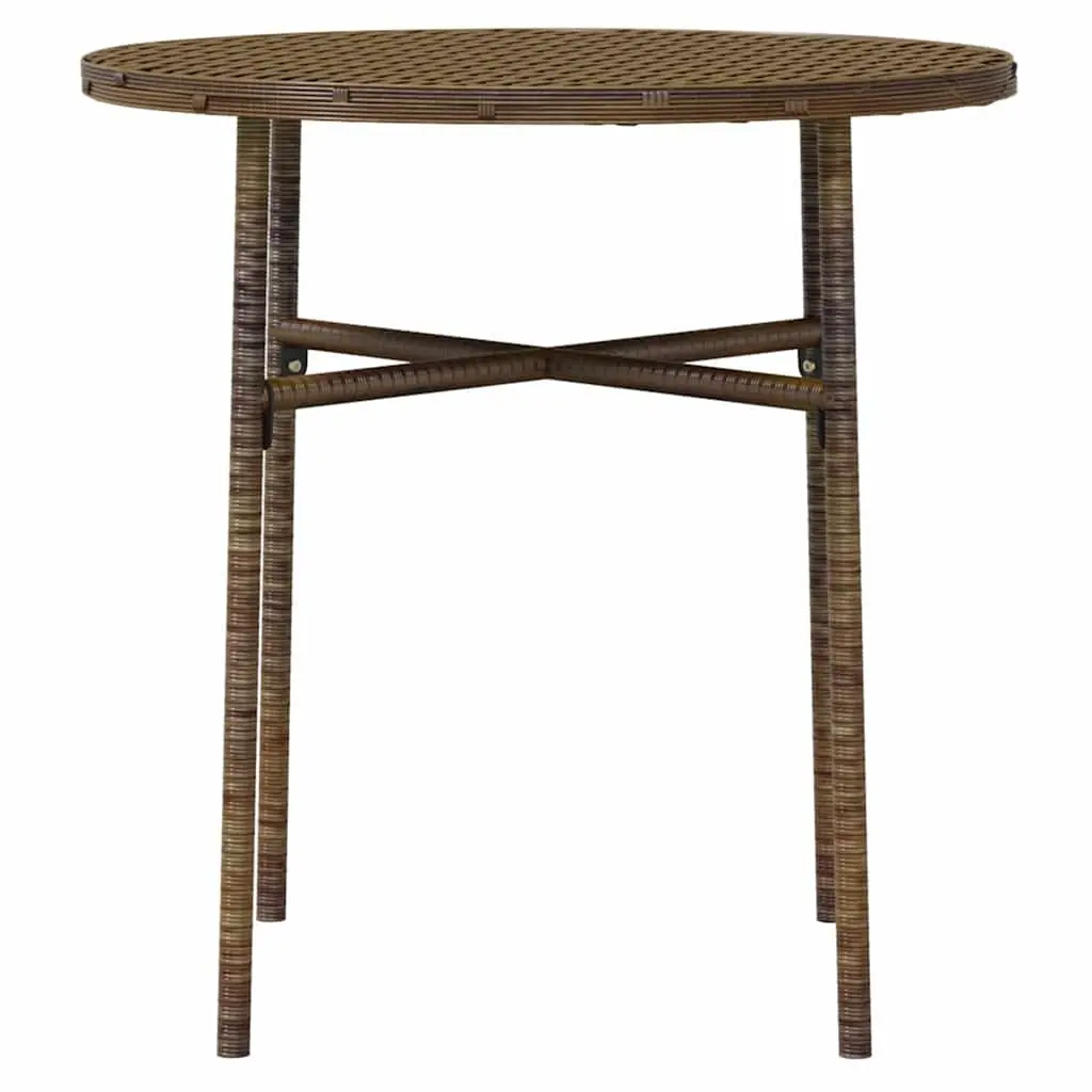 Garden Dining Set 3 Piece Outdoor Patio Furniture Brown Poly Rattan Table Chairs