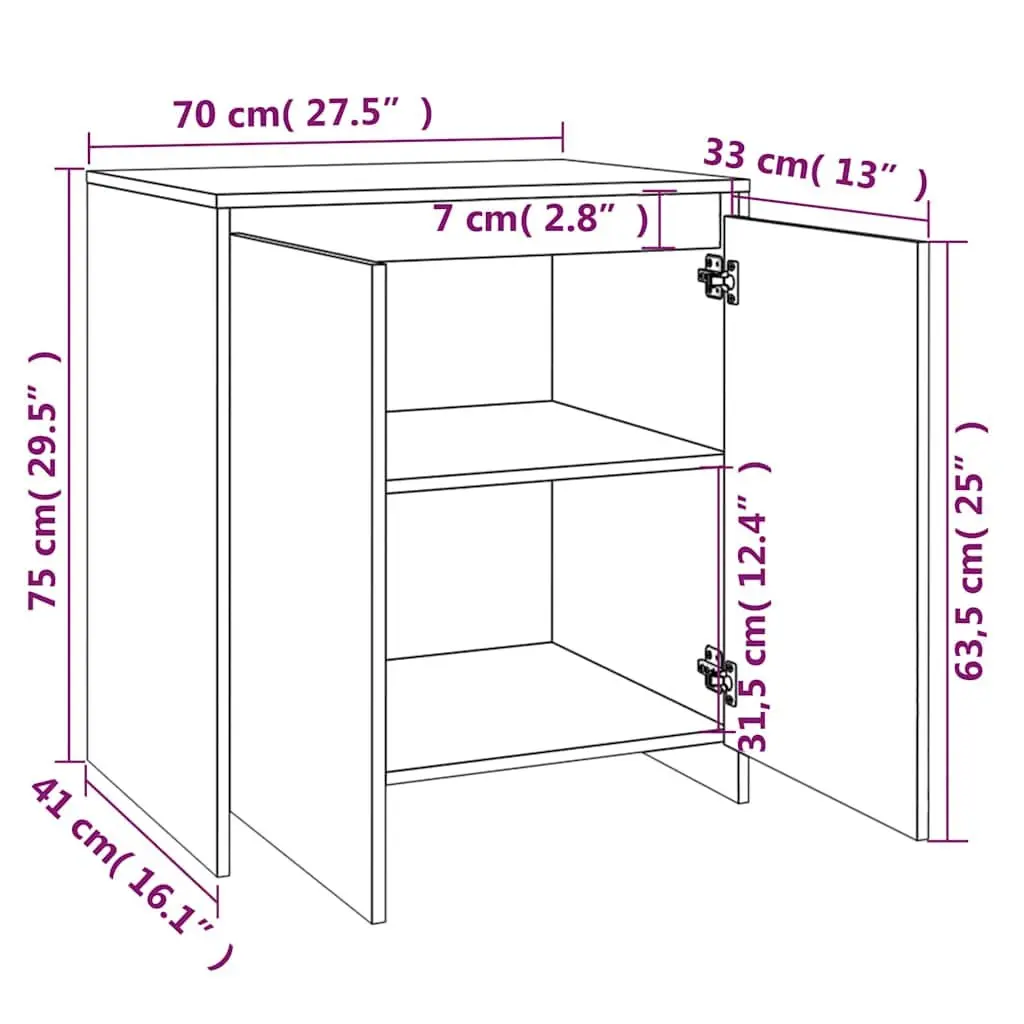 2 Piece Sideboard White Storage Cabinet Buffet Furniture Decor Display Unit