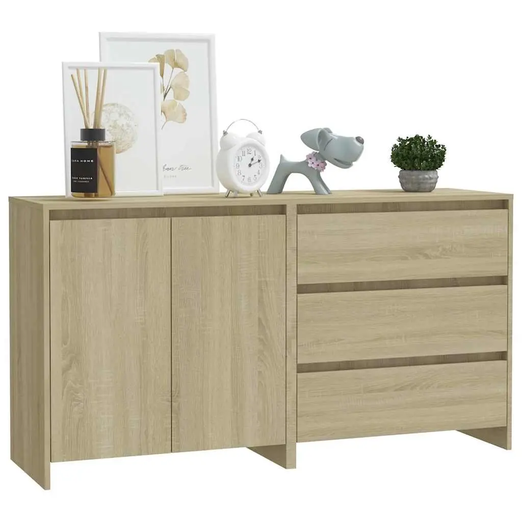 2 Piece Sideboard Storage Cabinet Beige Buffet Home Living Room Furniture