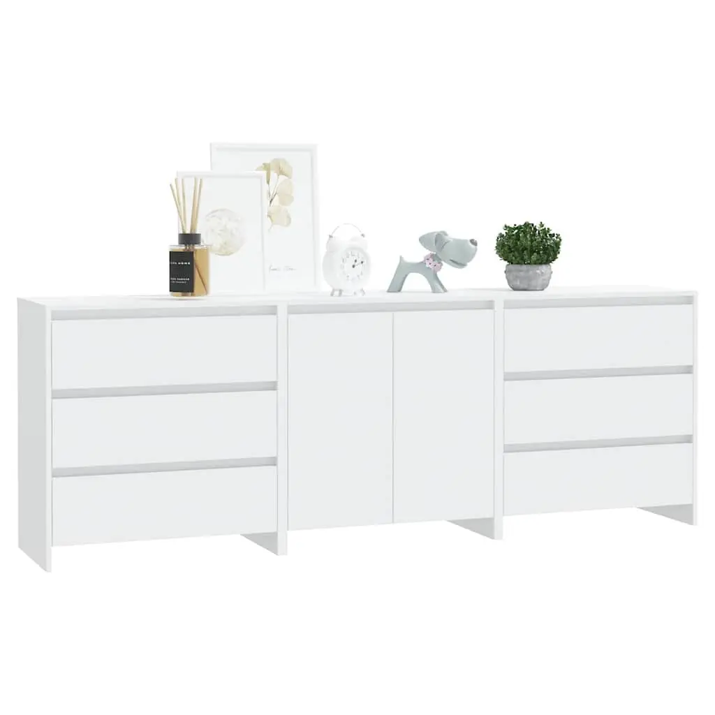 3 Piece Sideboard White Storage Cabinet Buffet Furniture Decorative Display Unit