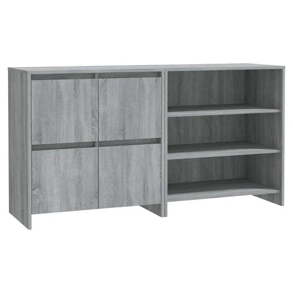 2 Piece Grey Sideboard Storage Cabinet
