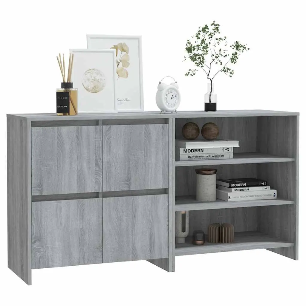 2 Piece Grey Sideboard Storage Cabinet