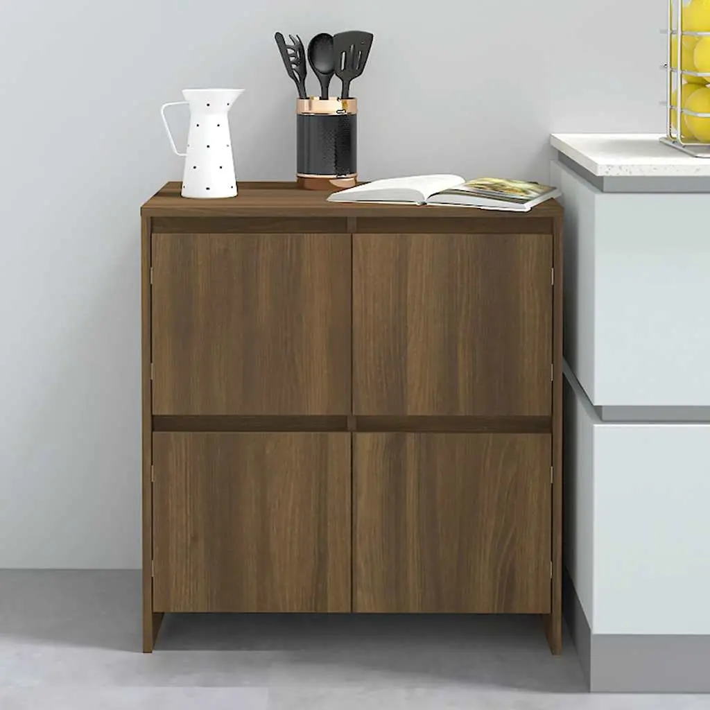 Sideboards 2 pcs Brown Oak 70x41x75 cm Storage Cabinet Doors Engineered Wood