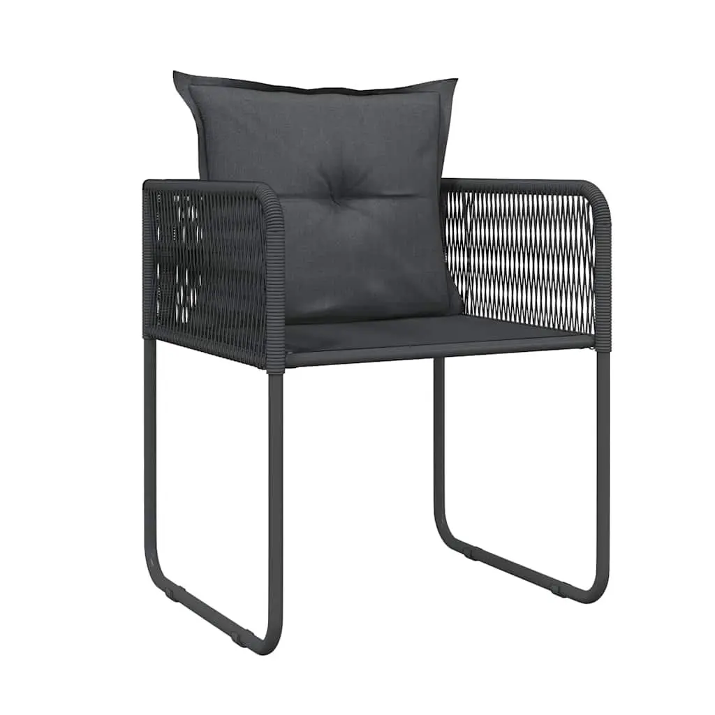 5 Piece Outdoor Dining Set Black Garden Table Chairs Patio Furniture