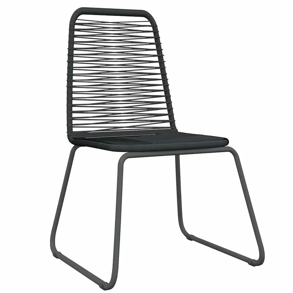 5 Piece Outdoor Dining Set Black Glass Table and Rattan Chairs Garden Patio