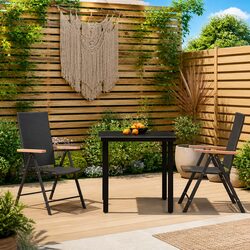 Specifications of 3-Piece Black Garden Dining Set