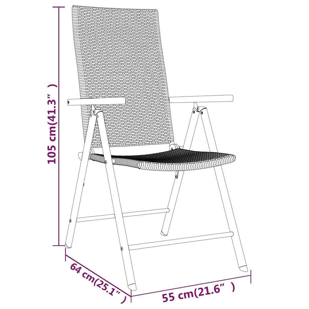 3-Piece Black Garden Dining Set