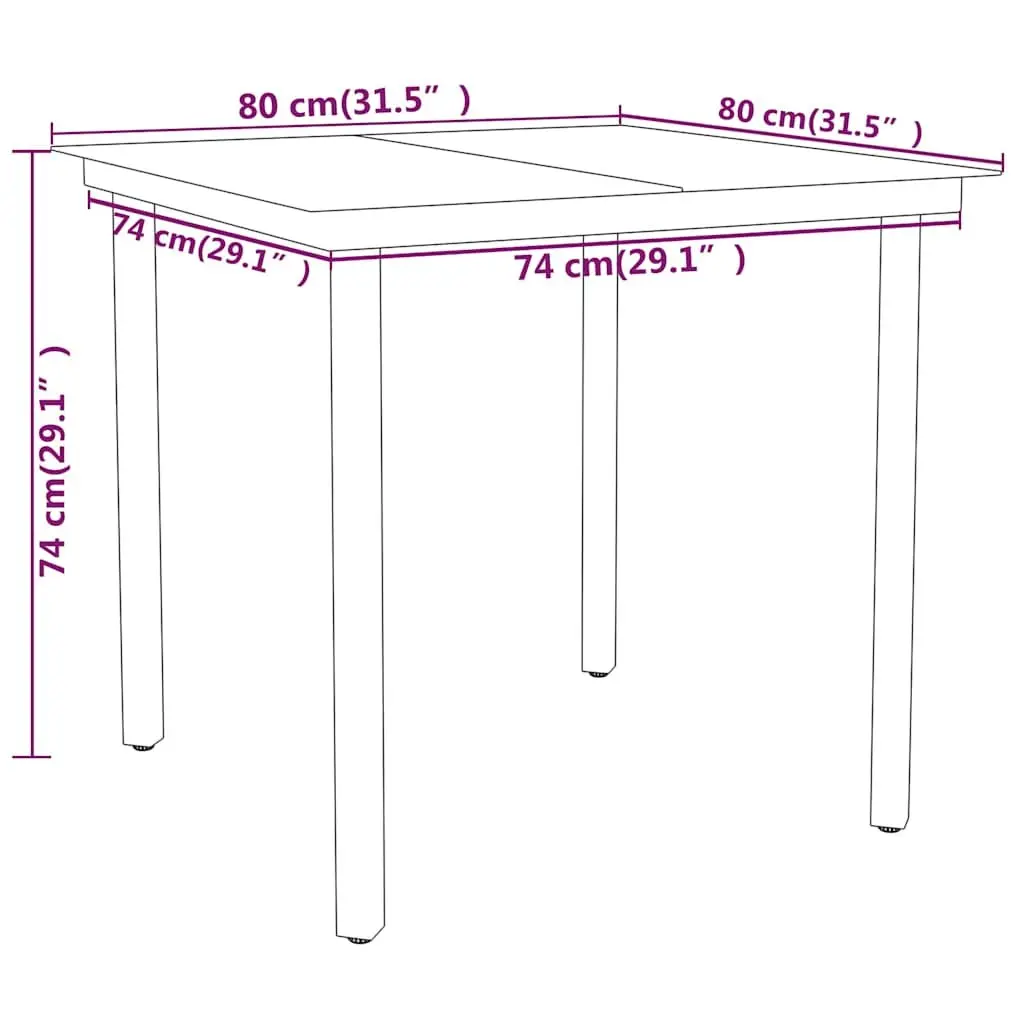 3-Piece Black Garden Dining Set