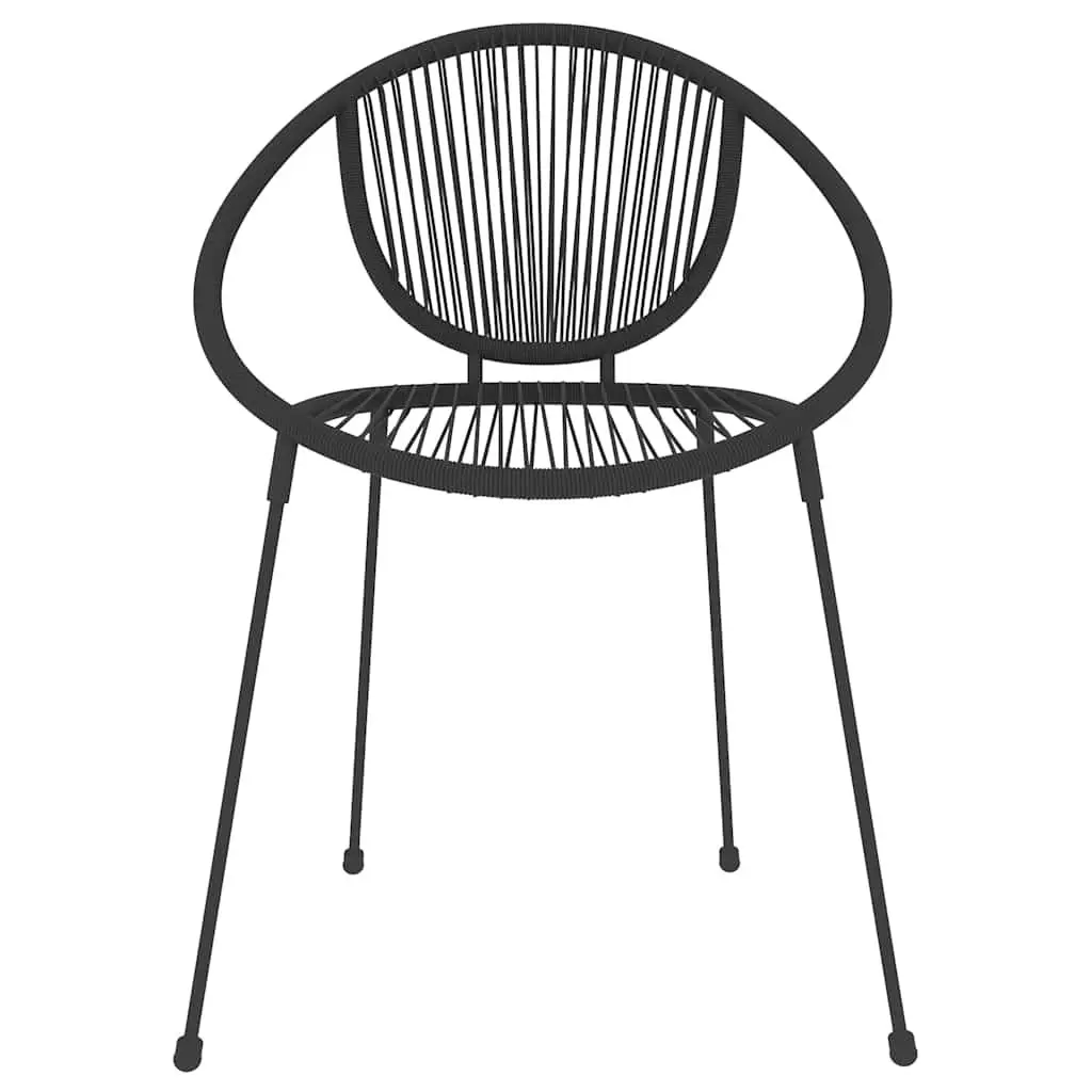 Garden Dining Set Outdoor Patio 3 Piece Table Chairs Black Glass Steel Frame