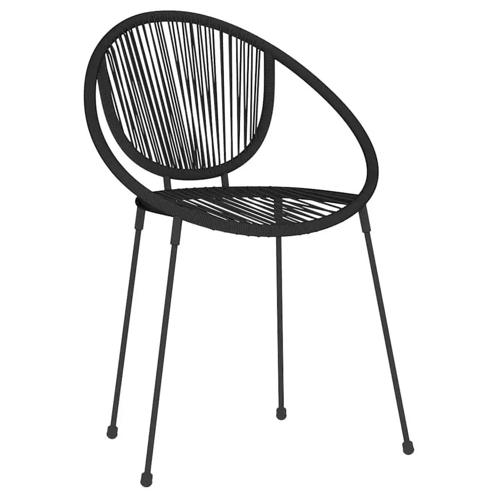 Garden Dining Set 3 Piece Outdoor Patio Use Black Glass Top Rattan Chairs
