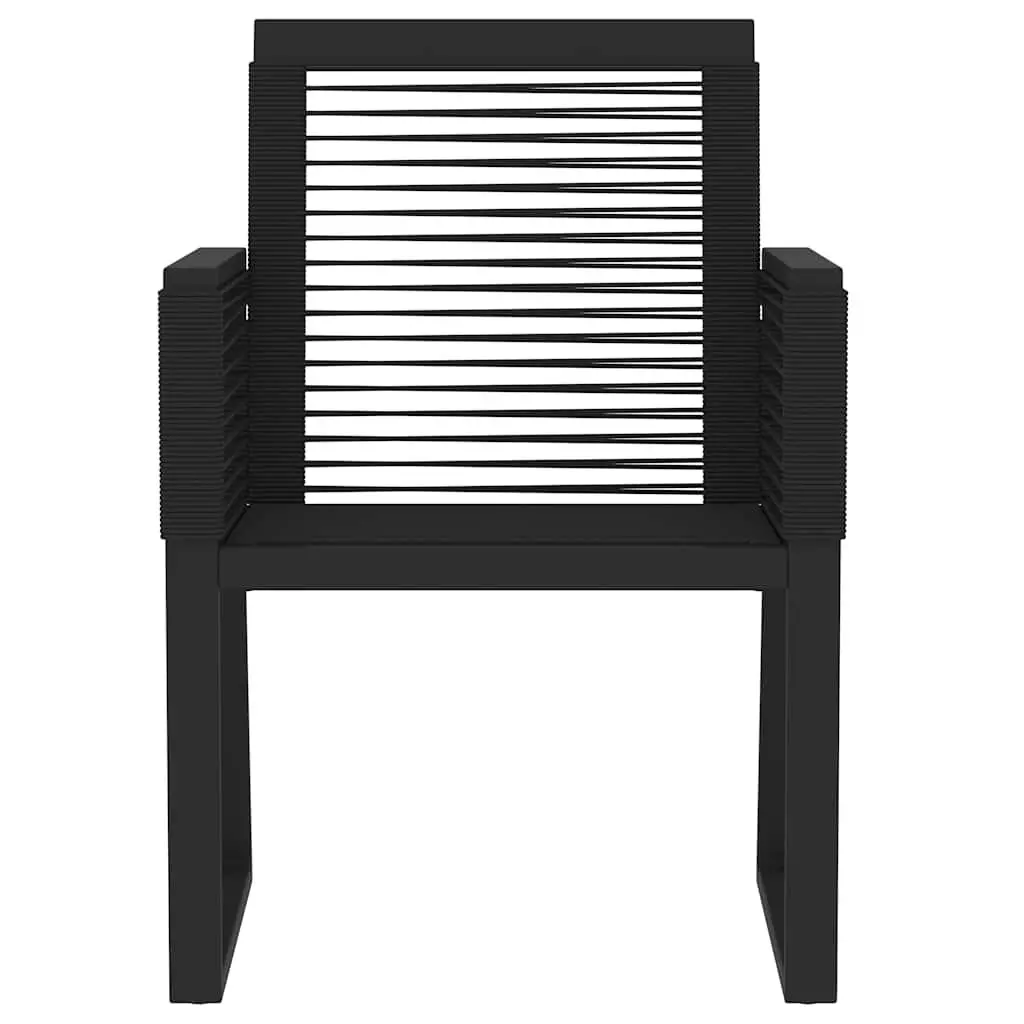 3 Piece Garden Dining Set Outdoor Patio Furniture Black Table Chairs