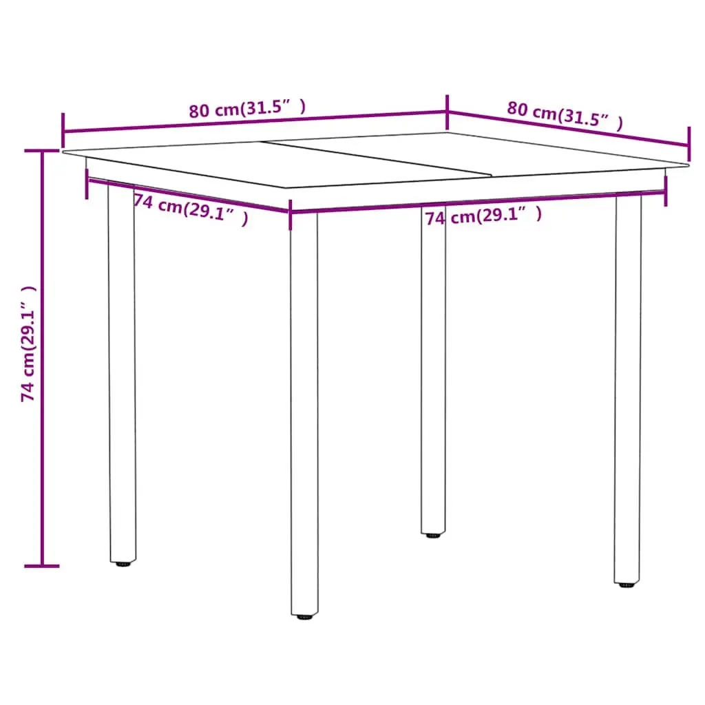 3 Piece Garden Dining Set Outdoor Patio Furniture Black Table Chairs